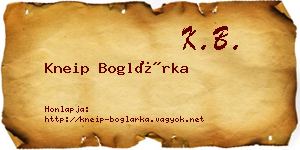 Kneip Boglárka névjegykártya